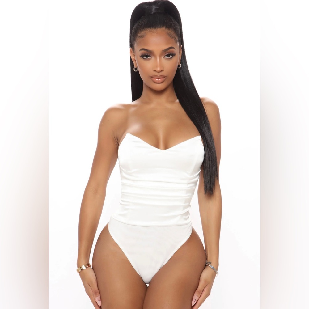 Need You Now Satin Bodysuit - Off White